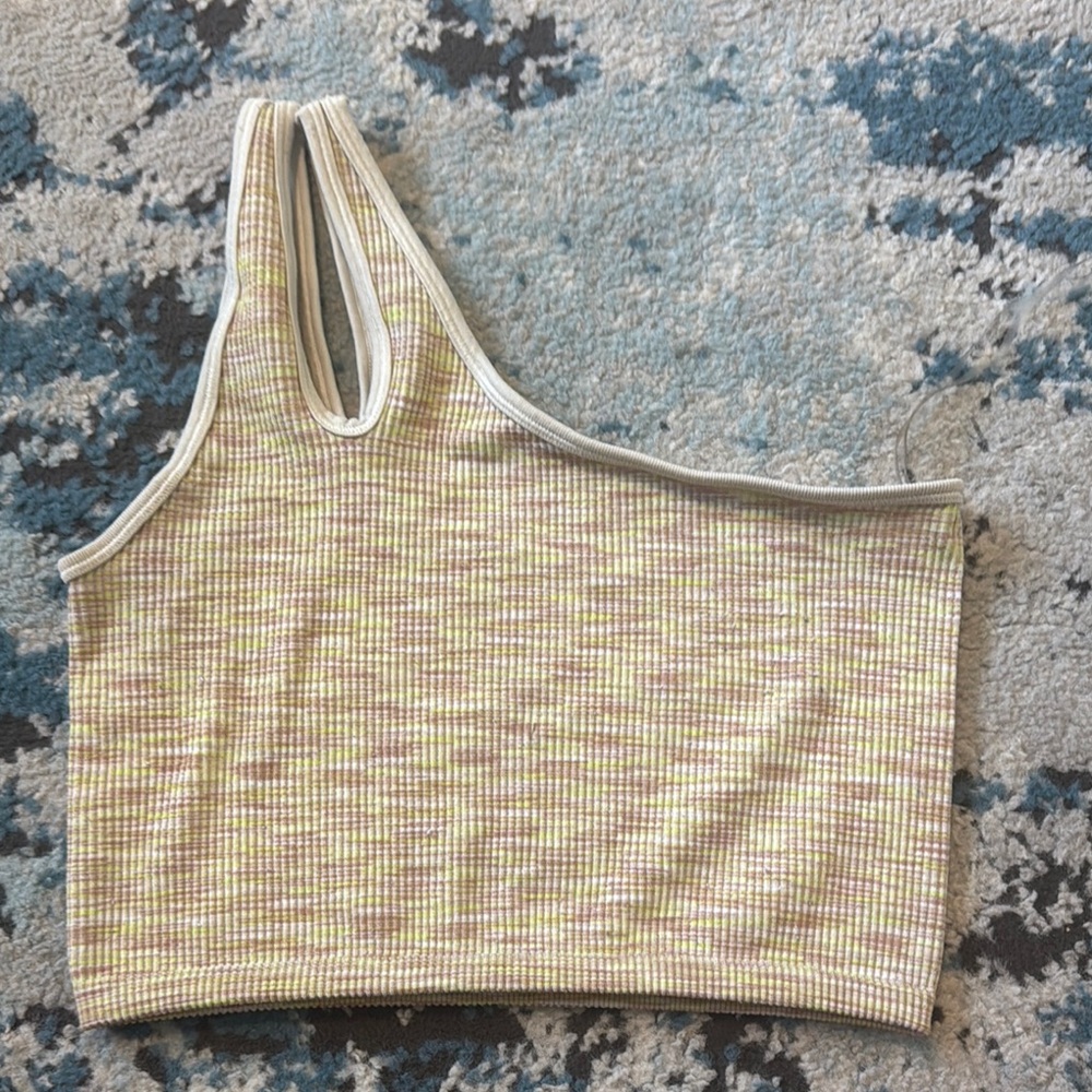 One Shoulder Ribbed Knit Top